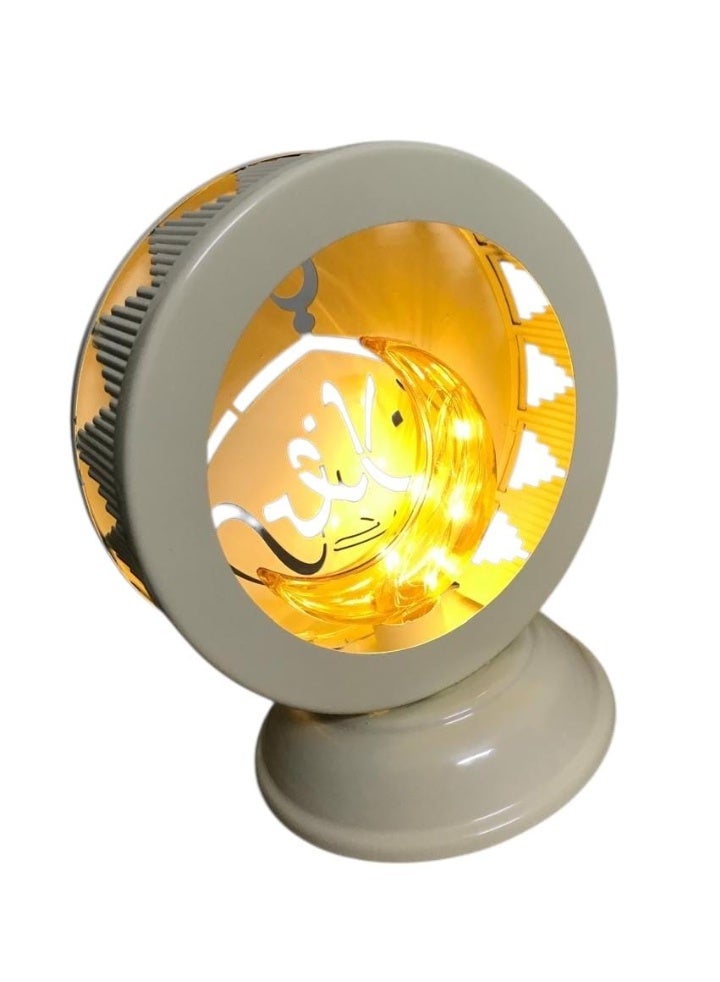 Antique Metal Ramadan Lantern with LED Light, Decorative Design with “Ramadan Kareem” Detail, Perfect for Ramadan Home Décor - Image 1
